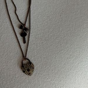 Betsey Johnson lock and key necklace